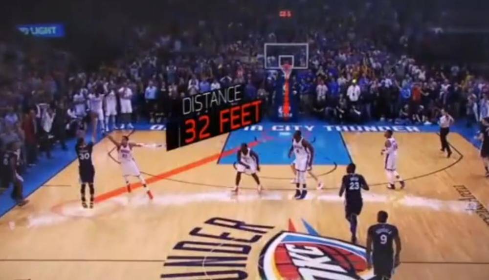 NBA常规赛收官战，库里三分绝杀雷霆，勇士锁定西部第三
